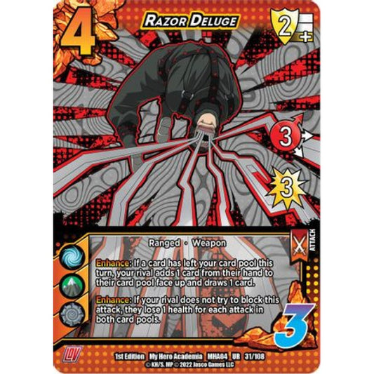 Razor Deluge, 031/108, UR, UniVersus, MHA04 League of Villains