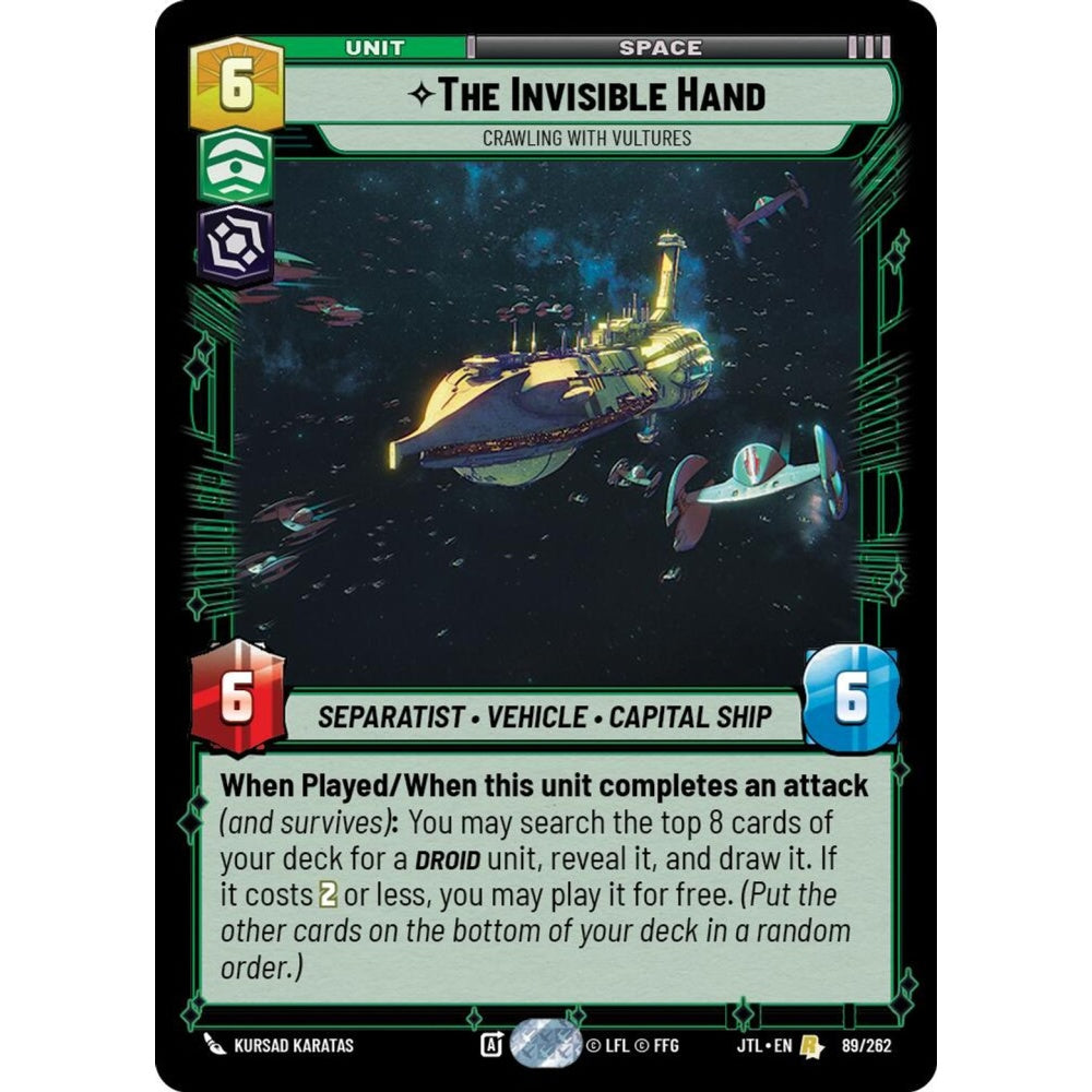 The Invisible Hand, R, JTL 089), Star Wars Unlimited