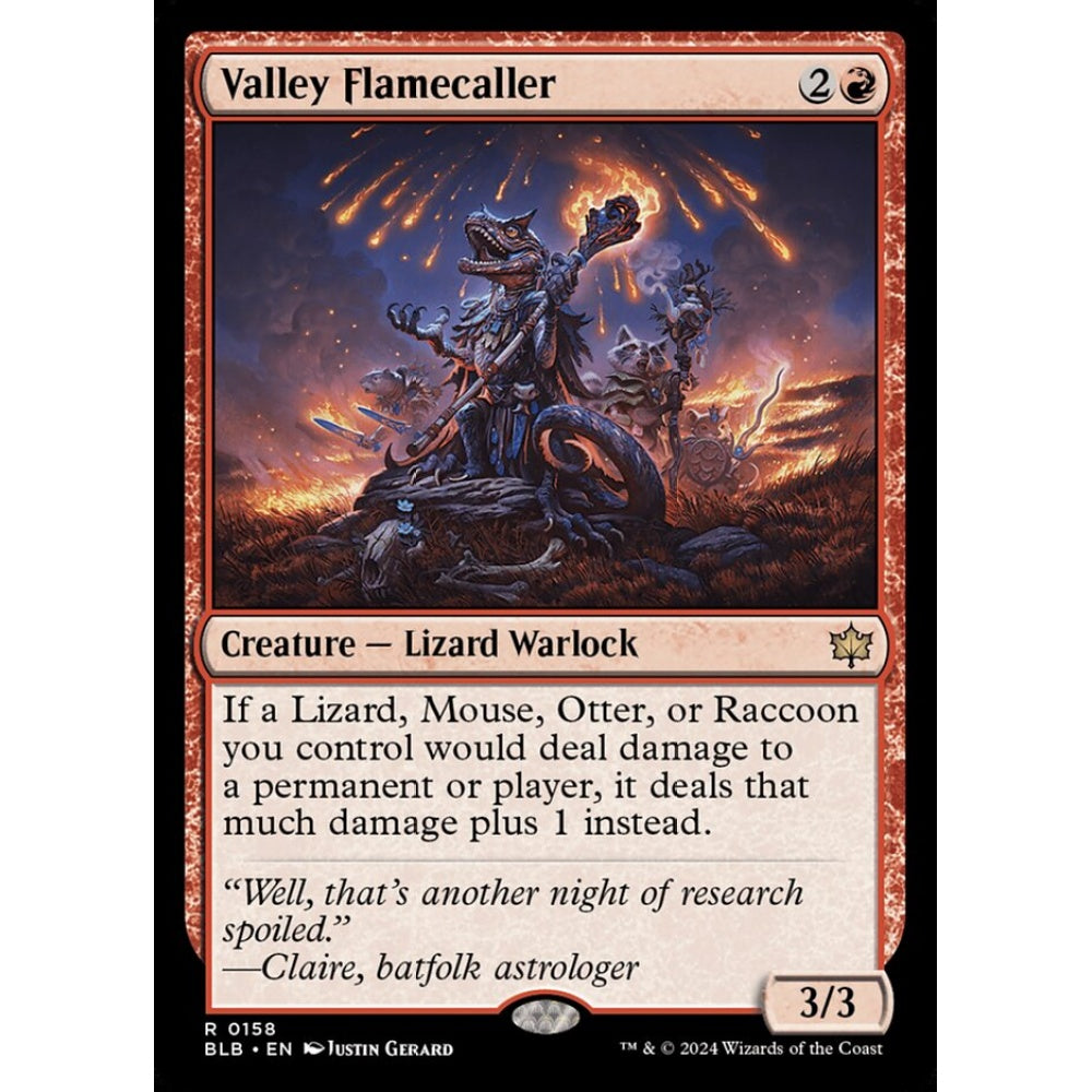 Valley Flamecaller, 158, rare, Magic: The Gathering, Bloomburrow