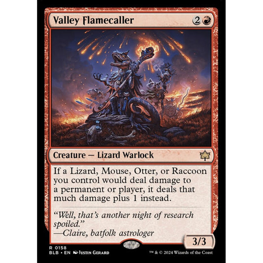 Valley Flamecaller, 158, rare, Magic: The Gathering, Bloomburrow