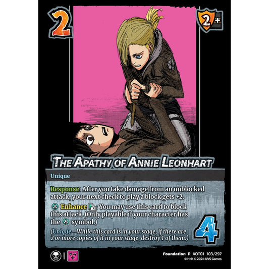 The Apathy of Annie Leonhart, 103/297, R, UniVersus, Attack on Titan: Battle for Humanity