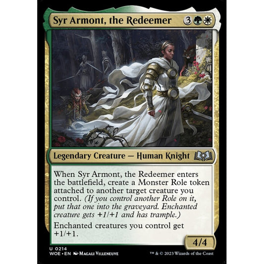 Syr Armont, the Redeemer, uncommon, 214, Magic the Gathering, Wilds of Eldraine
