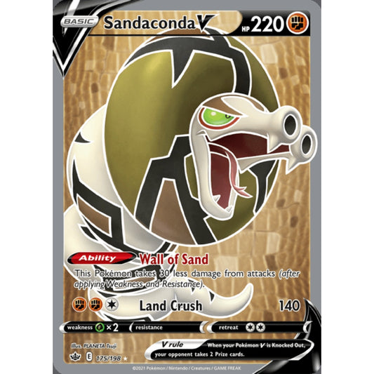 Sandaconda V Full Art 175/198 Pokemon Card Game Chilling Reign