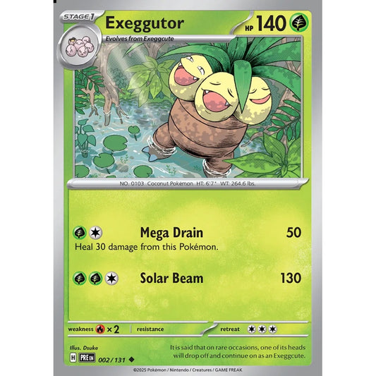 Exeggutor Uncommon 002/131 Pokemon Card Game Prismatic Evolutions