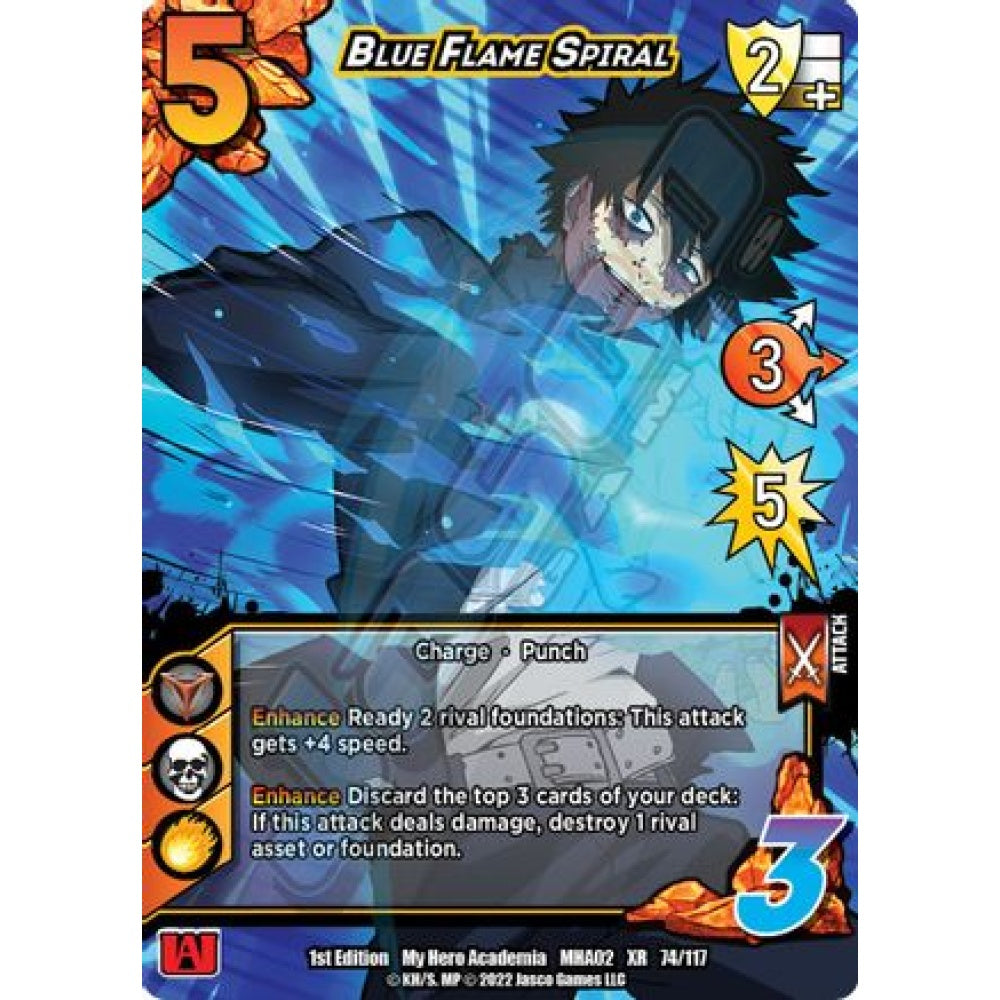 Blue Flame Spiral, 74/117, XR, UniVersus, MHA02 Crimson Rampage