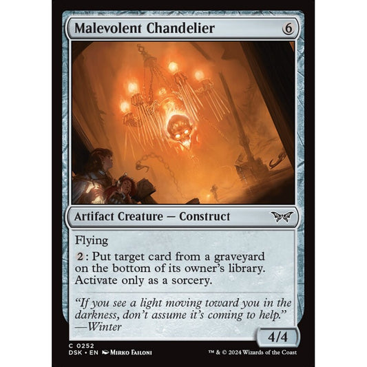 Malevolent Chandelier, 252, common, Magic: The Gathering, Duskmourn: House of Horror