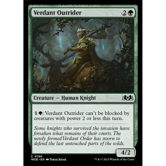 Verdant Outrider, common, 196, Magic the Gathering, Wilds of Eldraine