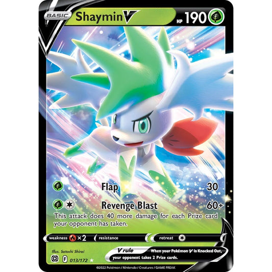 Shaymin V Holo Rare V 013/172 Pokemon Card Game Brilliant Stars