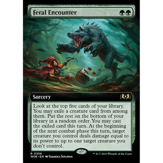 Feral Encounter, rare, 356, Magic the Gathering, Wilds of Eldraine