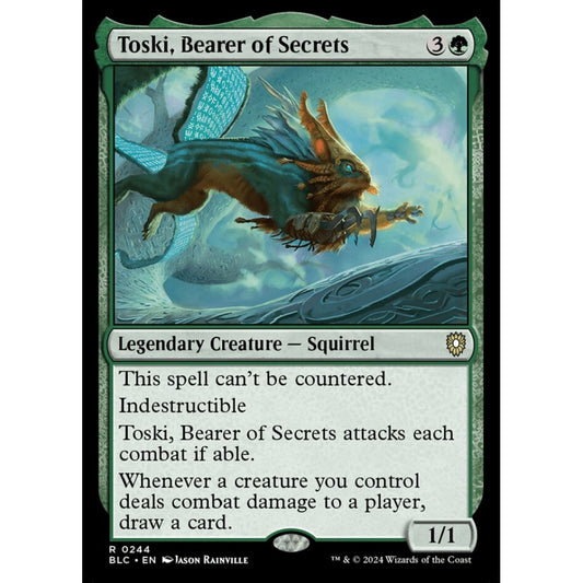 Toski, Bearer of Secrets, 244, rare, Magic: The Gathering, Bloomburrow