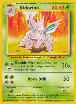 Nidorino - Base Set (Uncommon) [BS-37]