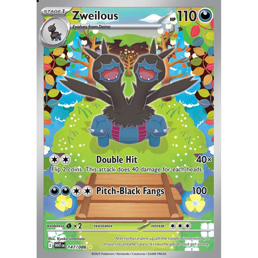 Zweilous Illustration Rare 147/086 Pokemon Card Game White Flare