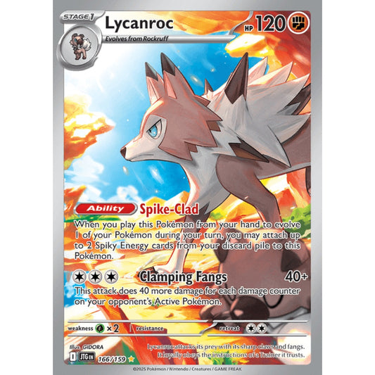 Lycanroc Illustration Rare 166/159 Pokemon Card Game Journey Together