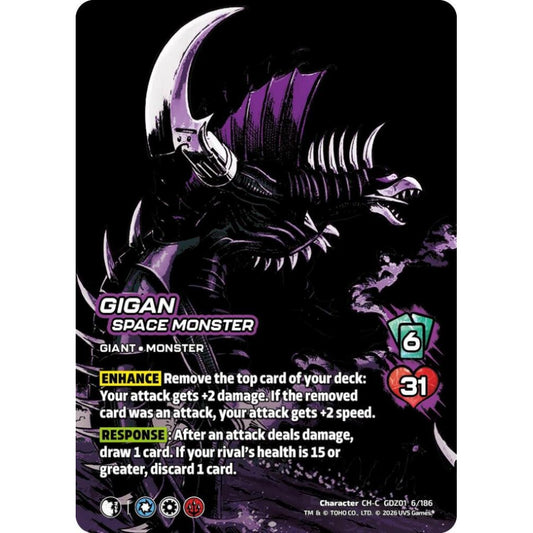 Gigan, Space Monster GDZ01 6/186 GDZ01 Universus Godzilla: Reign of Kaiju Character CH