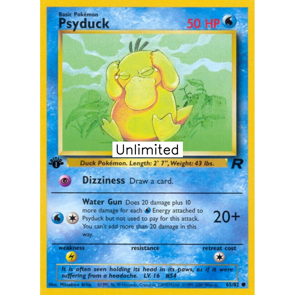 Psyduck Common 65/82 Pokemon Card Game Team Rocket