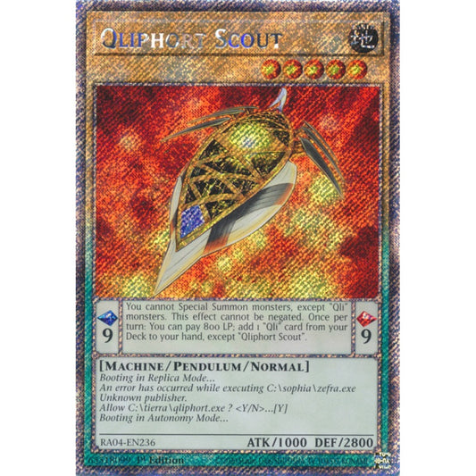 Qliphort Scout RA04-EN236 Platinum Platinum Secret Rare Yu-Gi-Oh Quarter Century Stampede in Art
