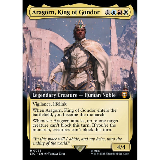 Aragorn, King of Gondor, mythic, 85, Magic the Gathering, Tales of Middle-earth Commander