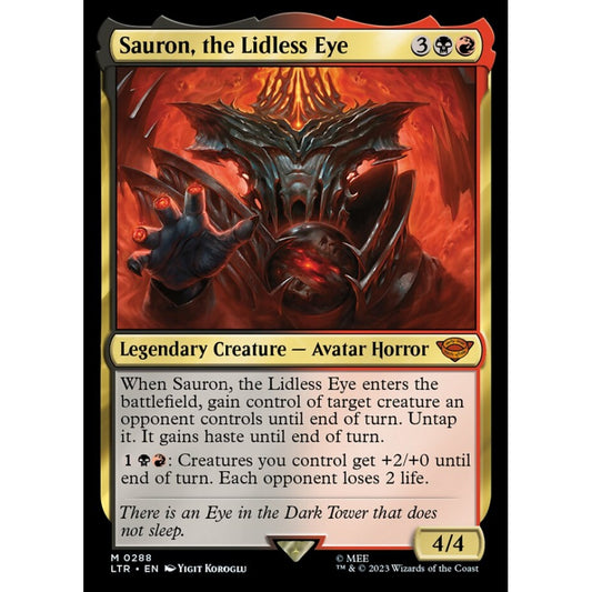 Sauron, the Lidless Eye, mythic, 288, Magic the Gathering, The Lord of the Rings: Tales of Middle-earth