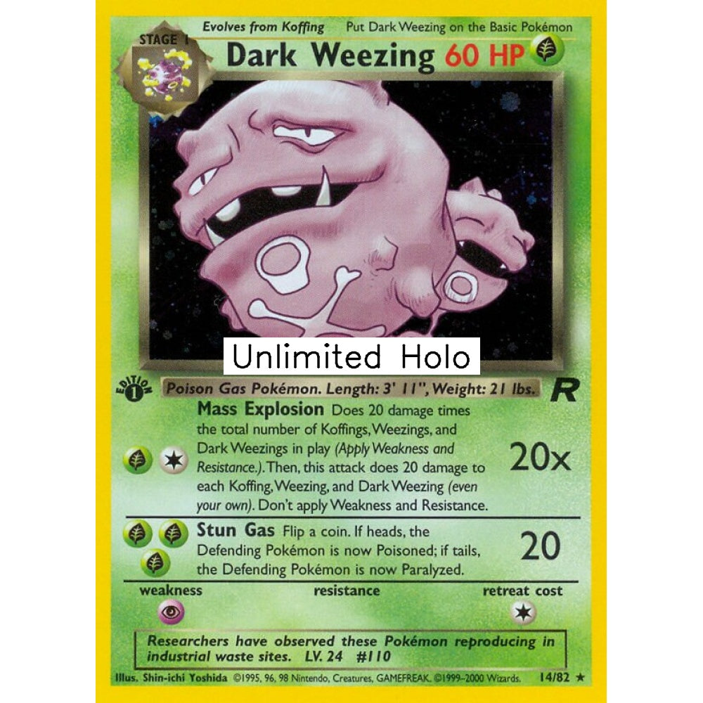Dark Weezing Holo Rare 14/82 Pokemon Card Game Team Rocket