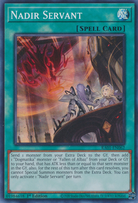 Nadir Servant RA01-EN062 Secret Secret Rare Yu-Gi-Oh 25th Anniversary Rarity Collection in Art