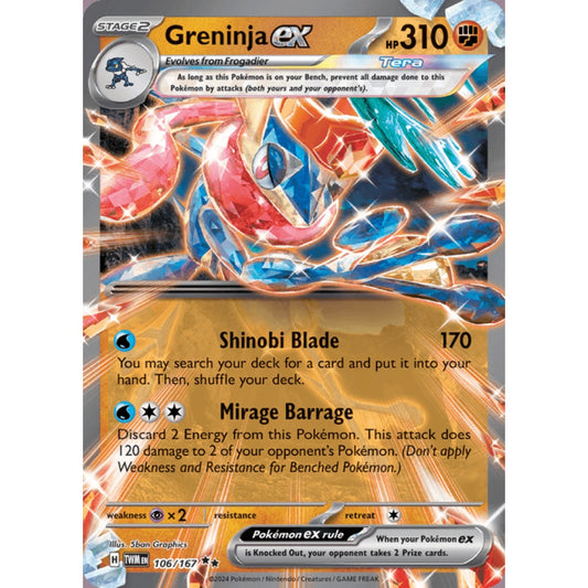 Greninja ex Double Rare 106/167 Pokemon Card Game Twilight Masquerade