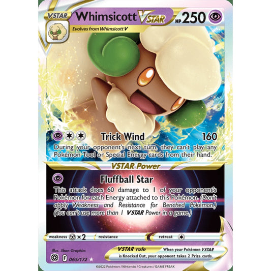 Whimsicott VSTAR Ultra Rare 065/172 Pokemon Card Game Brilliant Stars