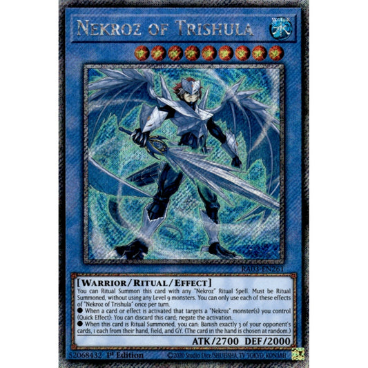 Nekroz of Trishula RA03-EN261 Platinum Platinum Secret Rare Yu-Gi-Oh Quarter Century Bonanza in Art