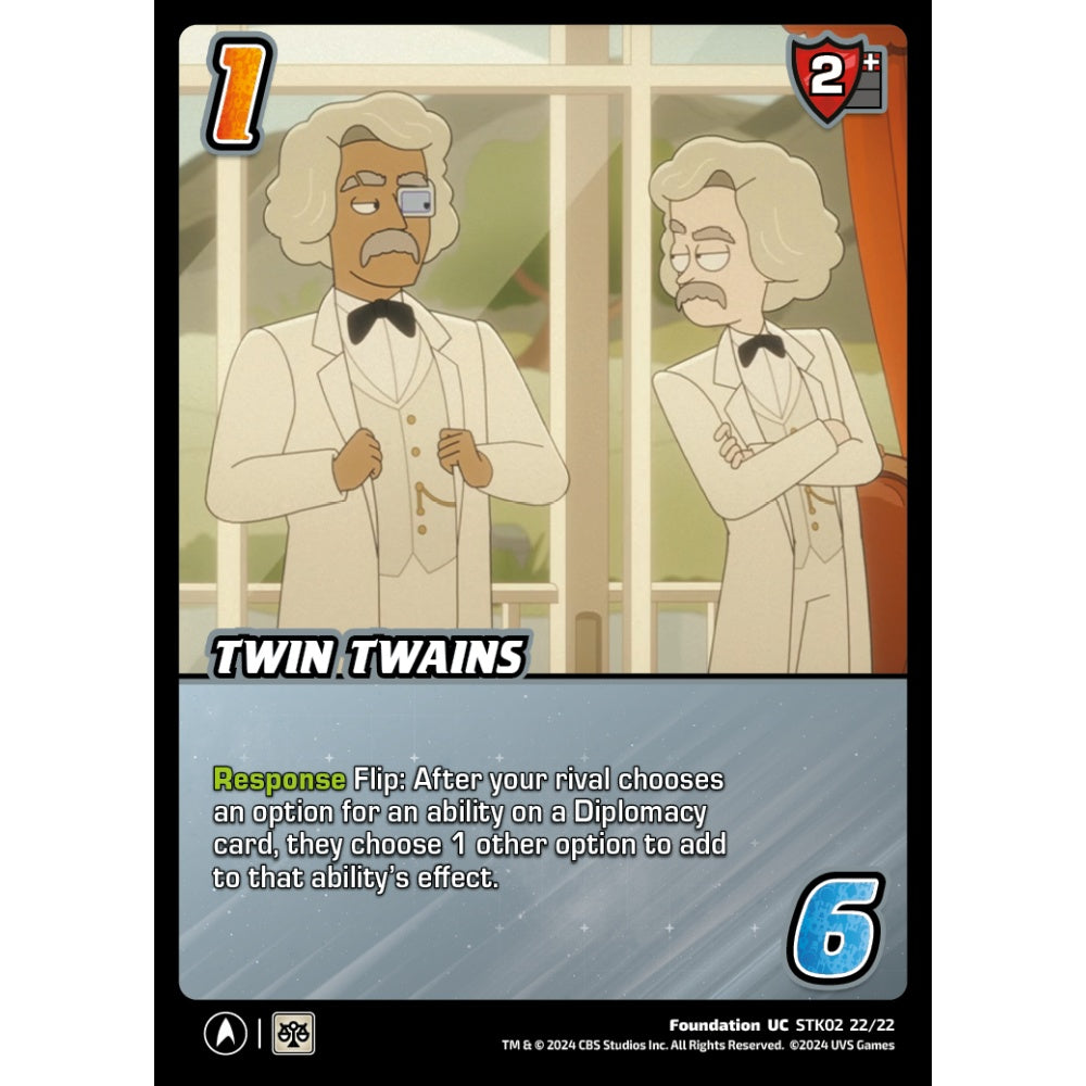 Twin Twains, 22/22, STK02, Universus, Star Trek Lower Decks Challenger Decks, Foundation, UC