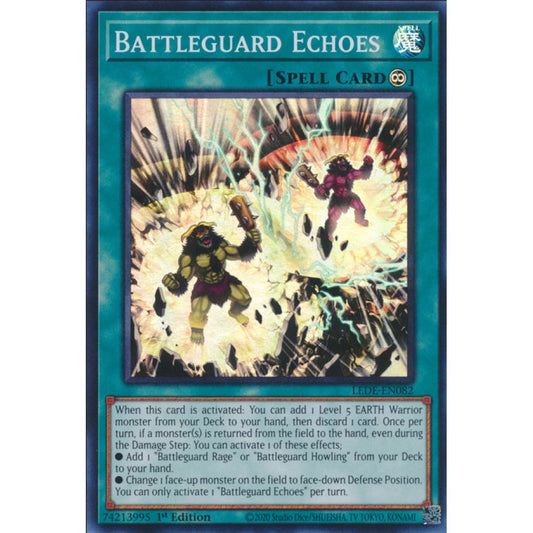 Battleguard Echoes, LEDE-EN082, Super Rare, Yu-Gi-Oh!, Legacy of Destruction