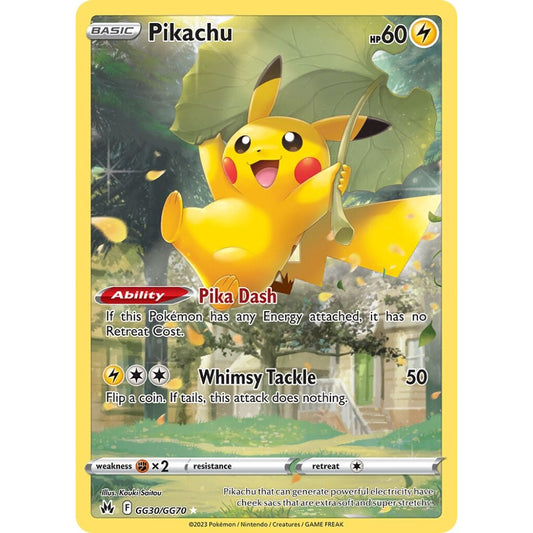 Pikachu Rare Holo GG30/GG70 Pokemon Card Game Crown Zenith