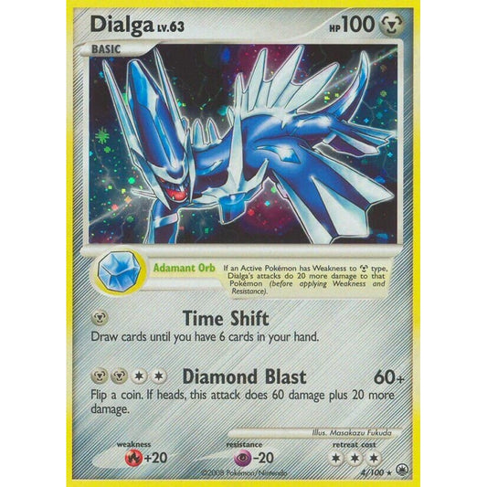 Dialga Rare Holo 4/100 Pokemon Card Game Majestic Dawn