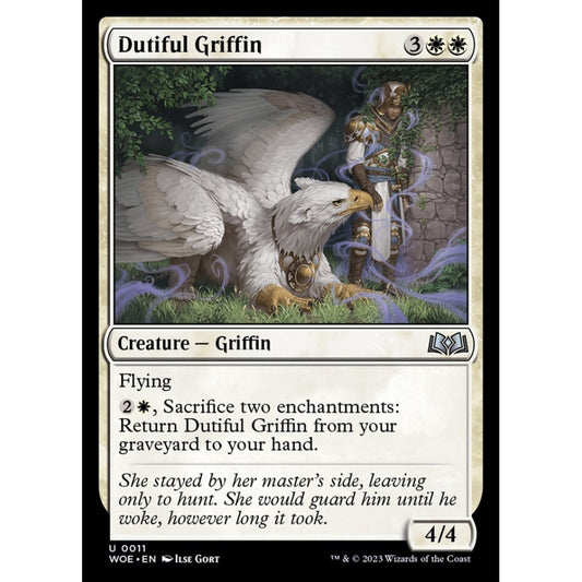 Dutiful Griffin, uncommon, 11, Magic the Gathering, Wilds of Eldraine