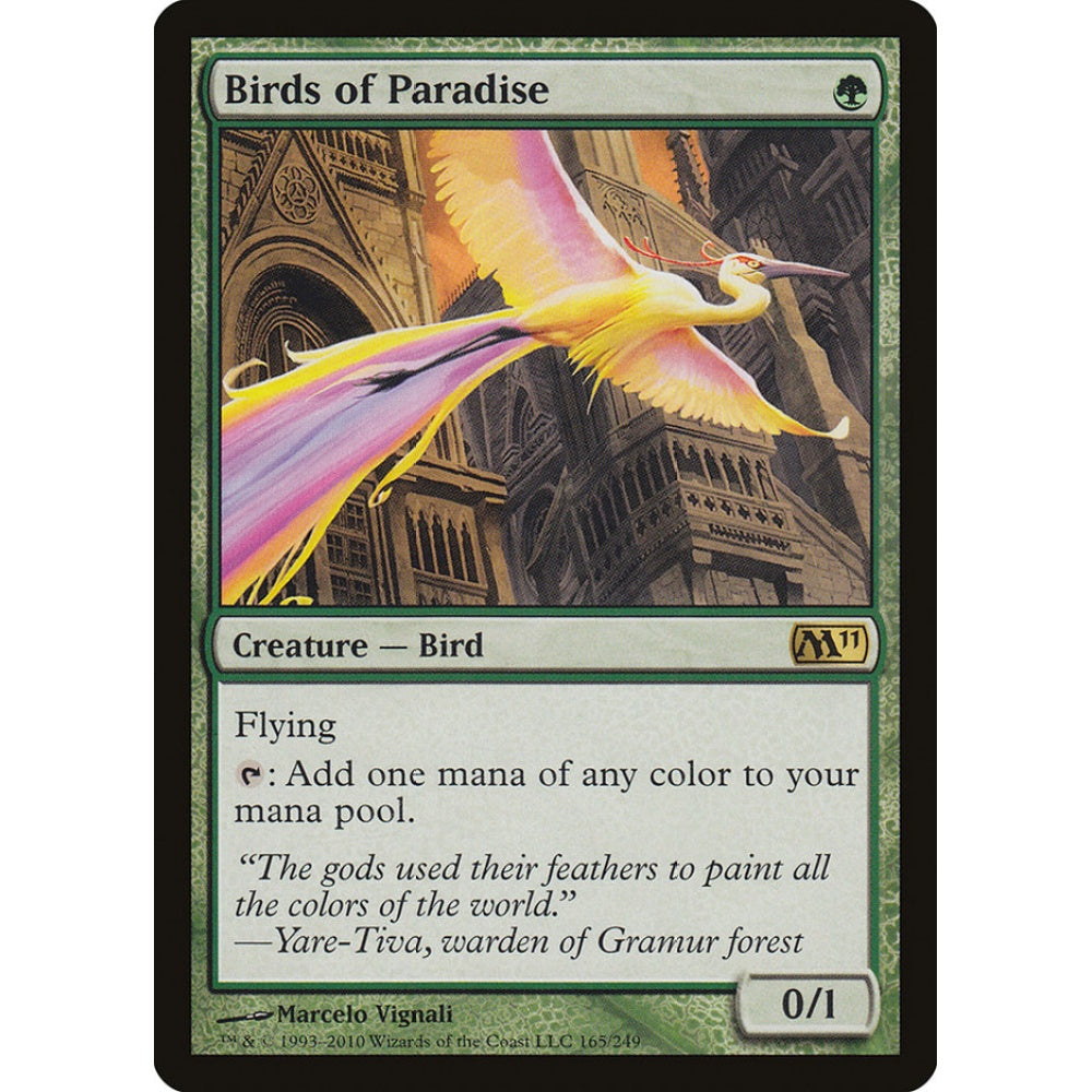 Birds of Paradise rare 165 Magic the Gathering Magic 2011