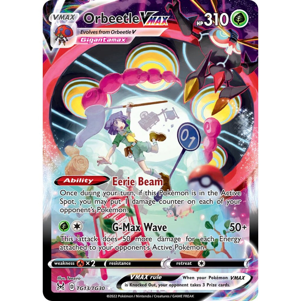 Orbeetle VMAX Holo Rare VMAX TG13/TG30 Pokemon Card Game Lost Origin