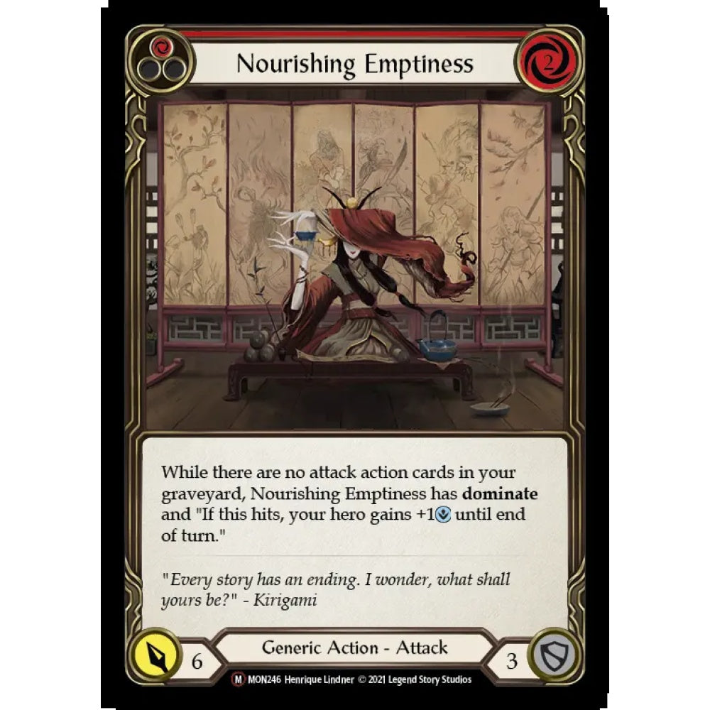Nourishing Emptiness U-MON246-RF Majestic Flesh & Blood Trading Card Game Monarch - Unlimited in Rainbow Foil Art