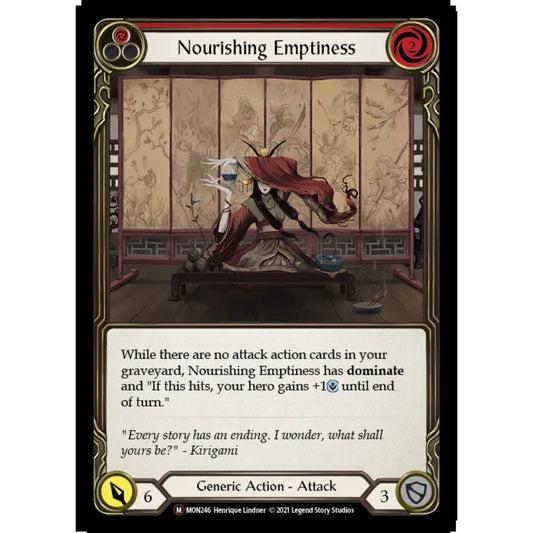 Nourishing Emptiness U-MON246-RF Majestic Flesh & Blood Trading Card Game Monarch - Unlimited in Rainbow Foil Art