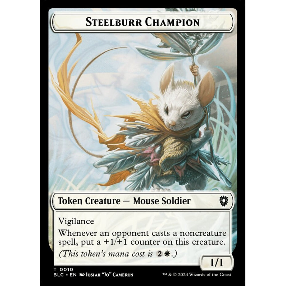 Steelburr Champion, 10, common, Magic: The Gathering, Bloomburrow