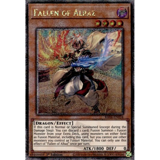 Fallen of Albaz RA04-EN034 QCR Quarter Century Secret Rare Yu-Gi-Oh Quarter Century Stampede in Art