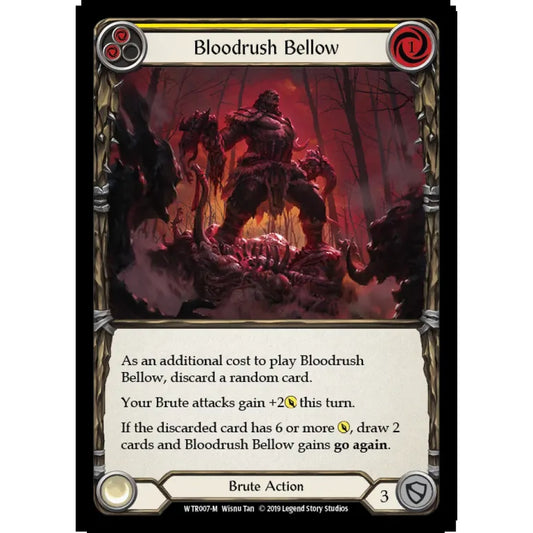 Bloodrush Bellow WTR007 Majestic Flesh & Blood Trading Card Game Welcome to Rathe in Regular Art