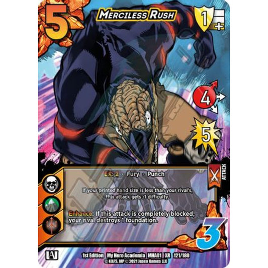 Merciless Rush, 121/180, XR, UniVersus, MHA01 My Hero Academia