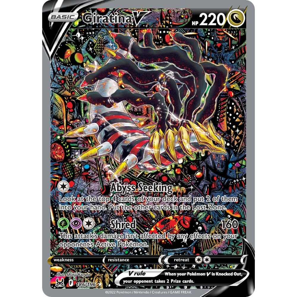 Giratina V Rare Ultra 186/196 Pokemon Card Game Lost Origin