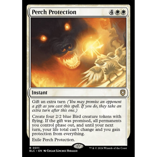 Perch Protection, 11, rare, Magic: The Gathering, Bloomburrow