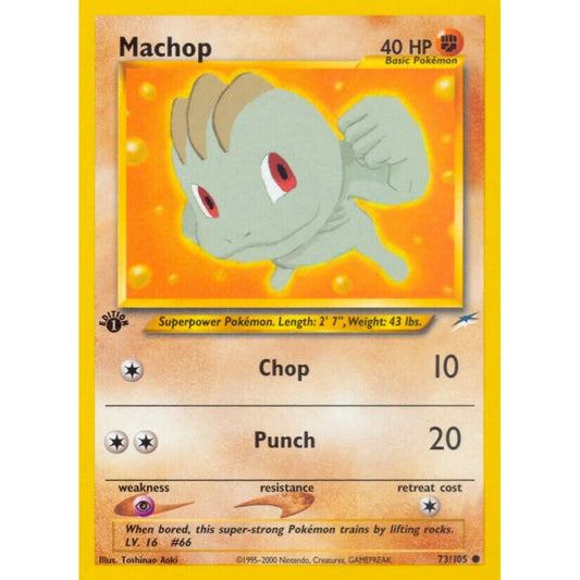 Machop Common 73/105 Pokemon Card Game Neo Destiny