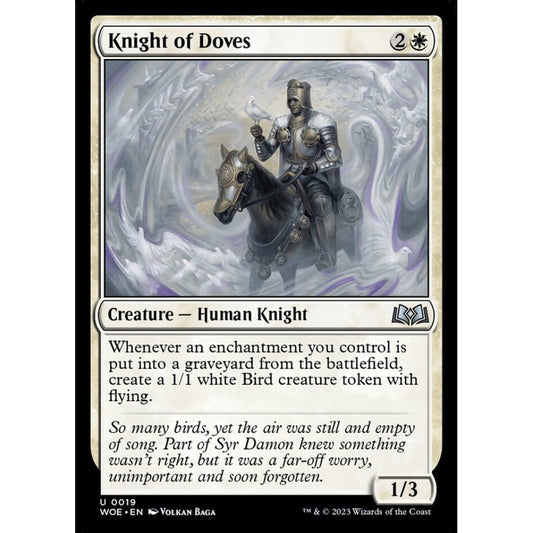 Knight of Doves, uncommon, 19, Magic the Gathering, Wilds of Eldraine