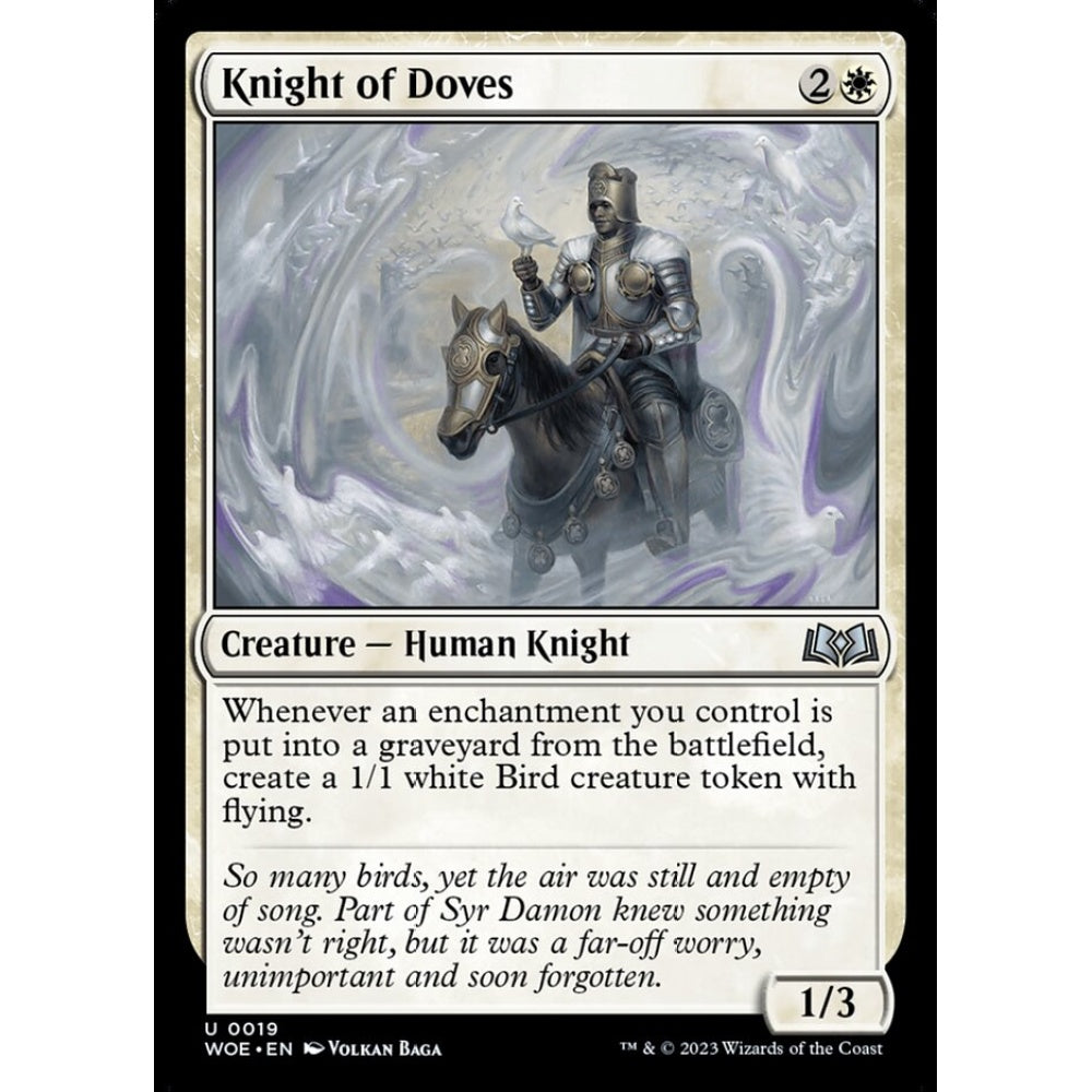 Knight of Doves, uncommon, 19, Magic the Gathering, Wilds of Eldraine