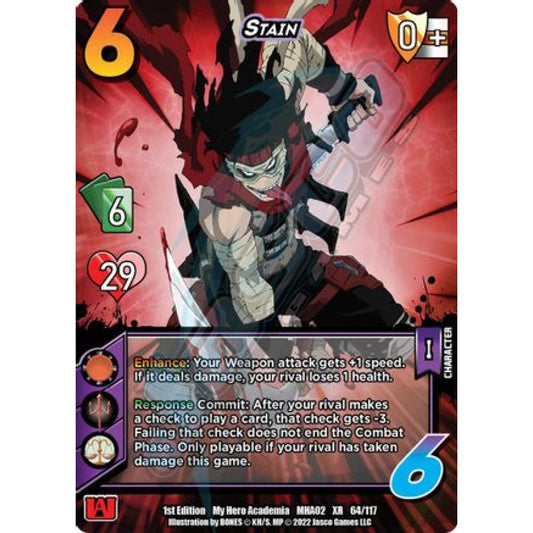Stain, 64/117, XR, UniVersus, MHA02 Crimson Rampage