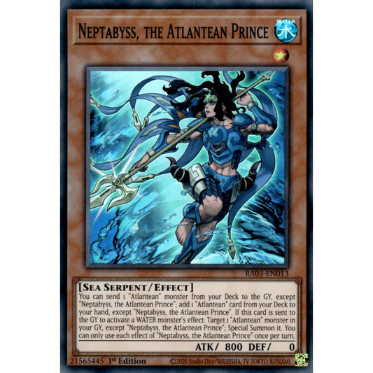 Neptabyss, the Atlantean Prince RA03-EN013 Super Super Rare Yu-Gi-Oh Quarter Century Bonanza in Art