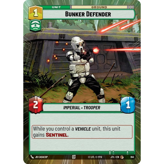 Bunker Defender, C, JTL 841) Hyperspace Foil, Star Wars Unlimited