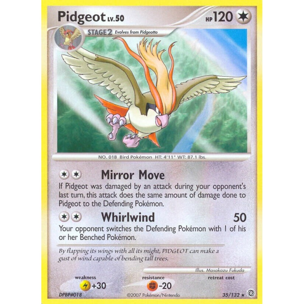 Pidgeot Rare 35/132 Pokemon Card Game Secret Wonders