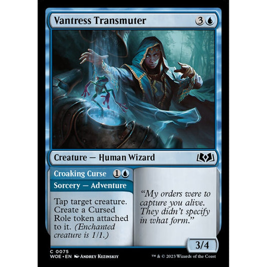 Vantress Transmuter // Croaking Curse, common, 75, Magic the Gathering, Wilds of Eldraine
